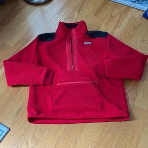 Vineyard Vines color block supershep Sherpa shirt size medium red plaid